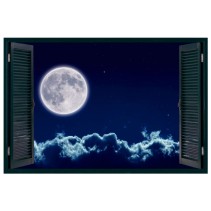 Ventanas 3d cielo con luna llena